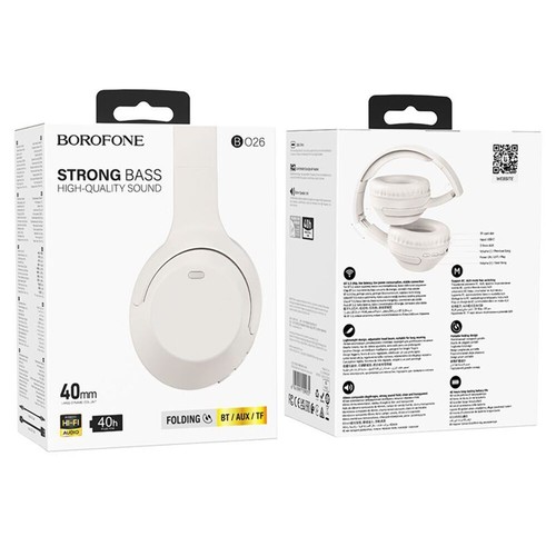 BOROFONE BO26 Delightful Wireless Headphones - Milky White - Picture 3 of 3