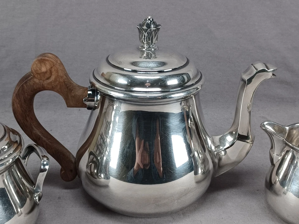 Tetard Freres Paris 950 Plata Art Deco Tetera Trío Circa 1903 Foto 3 de 4
