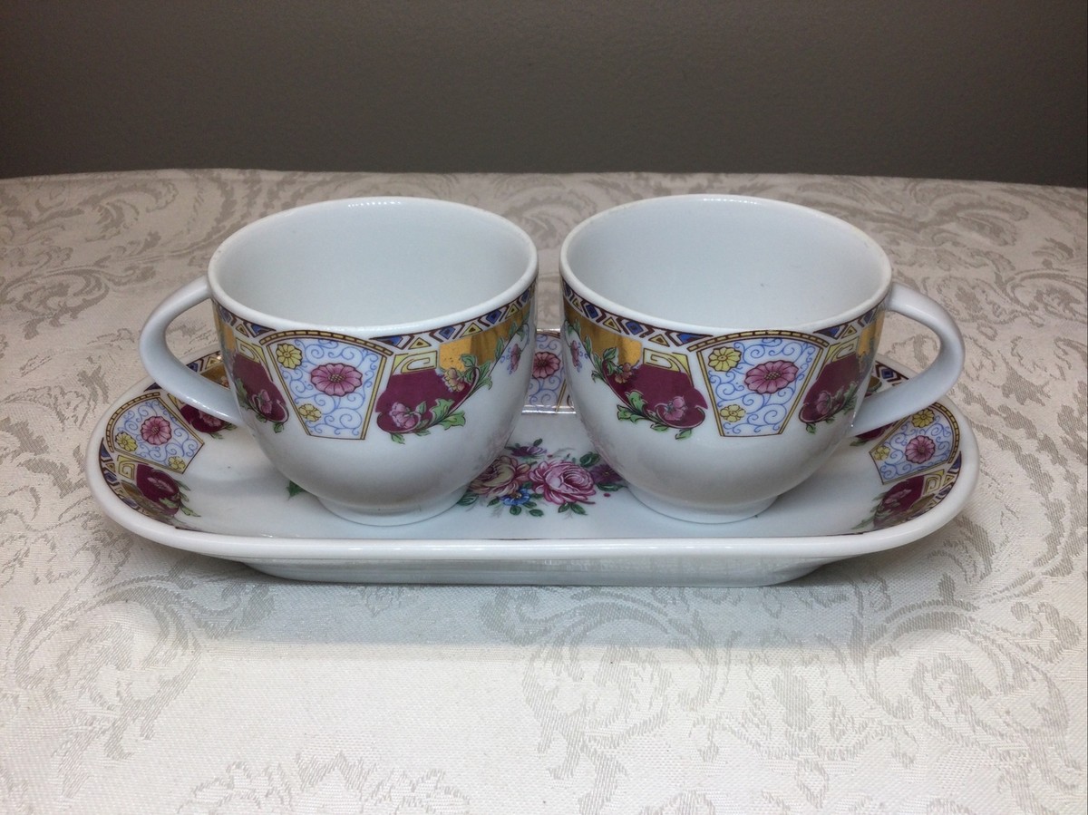 Vintage Limoges VIZAVI W/ Stickers Hand painted Espresso/Demitasse