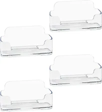 4 Pack Business Card Holder for Desk, Clear Acrylic Plastic Business Cards Displ
