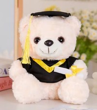 Graduation Teddy Bear Plush 9" Stuffed Animal Graduate Gift Cap Gown Diploma