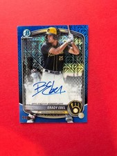 2025 Bowman Draft Mega Brady Ebel Blue Mojo Auto 99/150 Milwaukee Brewers