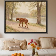Watercolor Dog Painting Labrador Canvas Print Rustic Dog Wall Art Home Decor