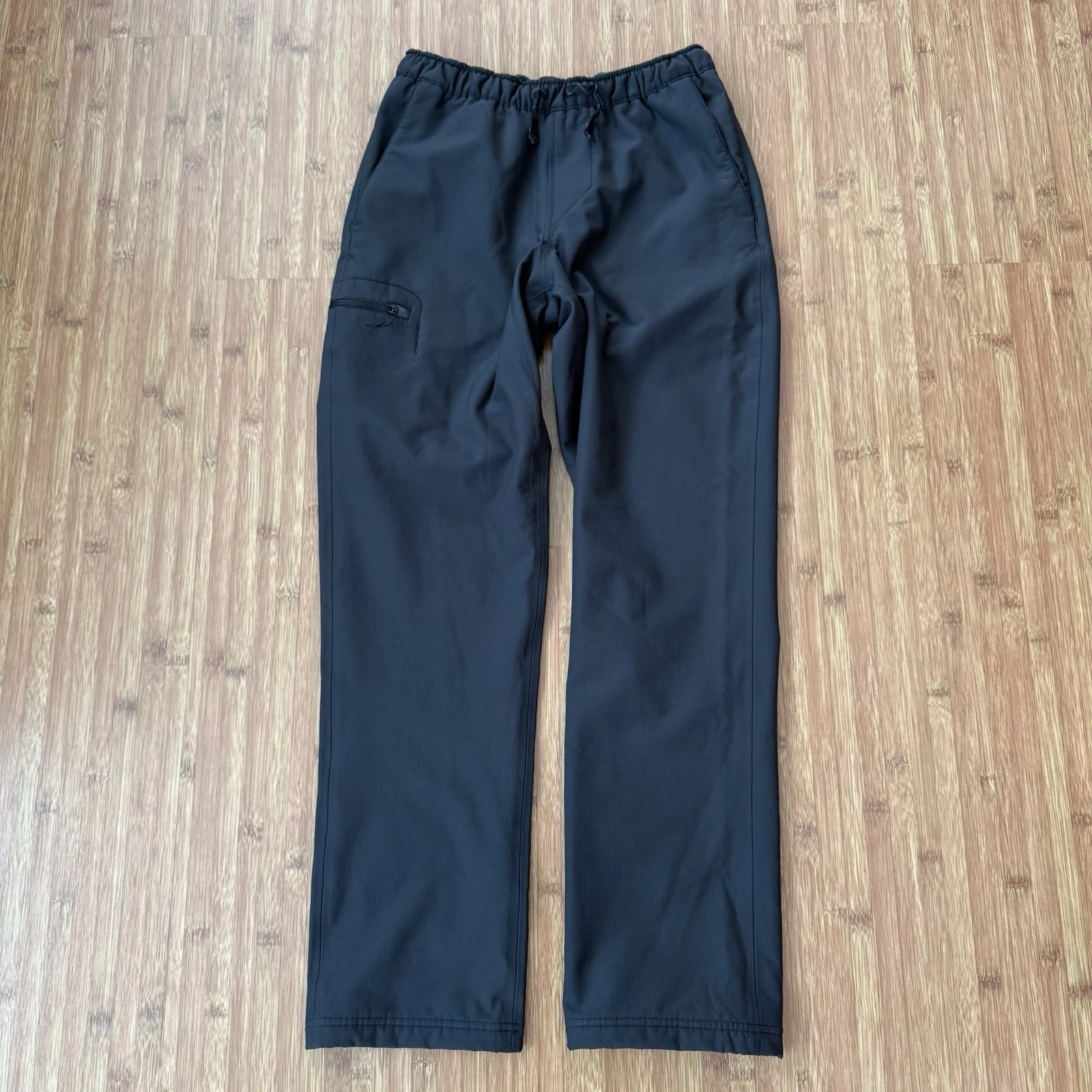 Patagonia Mens Stretch Thermal Pants Sz Small Gray Waffle Lined DWR Elastic READ