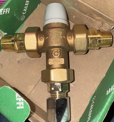 Caleffi 5213A Series Tub High-Flow Scald-Protection Mixing Valve, 1/2'' PEX Crimp