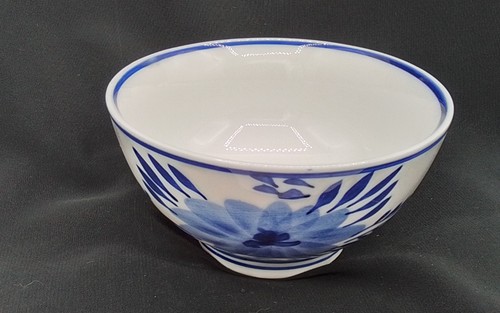 Jingdezhen Rice Flower Grain Centrum Bowl Blue White Porcelain Asian Art 4.5" - Picture 11 of 18