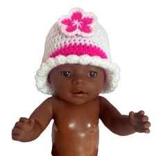 Vintage gehäkelte Baby Mütze Mädchen Neuge...
