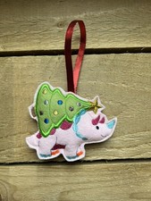 Handmade Christmas Dinosaur Decoration, Treeceratops Decorations, Dinosaur Xmas