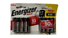 AA Energizer Max Pack of 8, 10 year shelf life 50%longer lasting Battery
