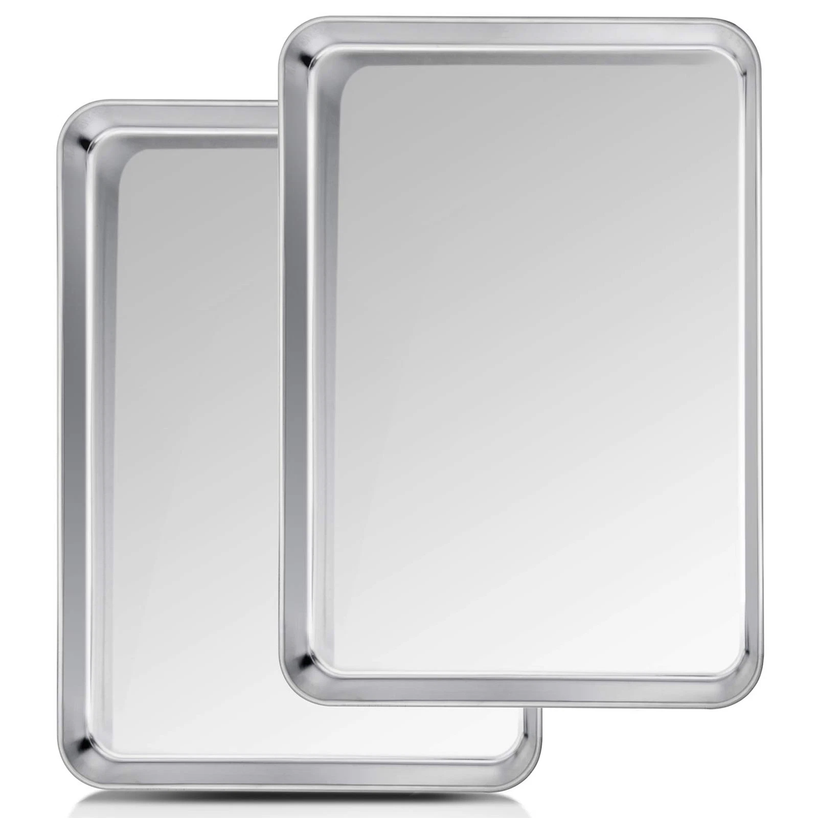 2Pk Stainless Steel Baking Sheet 20x14 Inch Cookie Sheet Pan for Baking Roasting