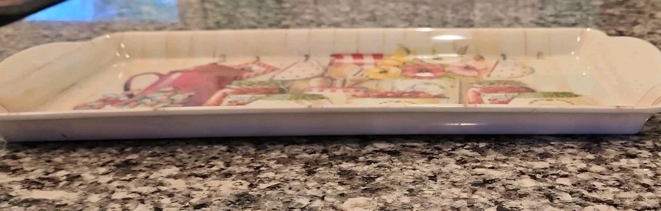 MCM Melamine Tray Farm Home Essentials Platter 15x7 Coffee Pot Cottage Grandma - Image 4 of 4