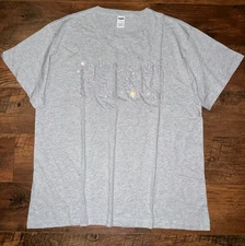 Victoria's Secret Pink Bling Rhinestones Logo Campus Tee Shirt L Fashion Show 25