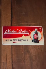 Fallout Nuka Cola Metal Tin Display Sign Bethesda Collectible
