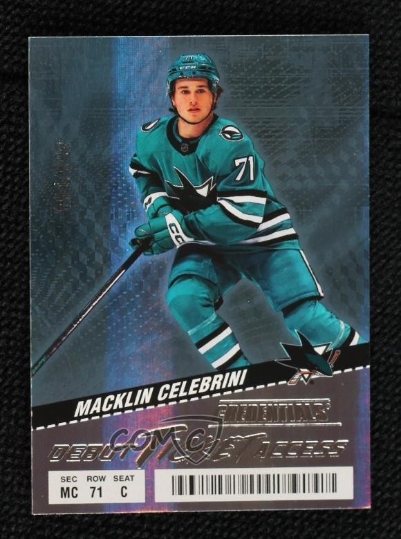 2024 Upper Deck Credentials Debut Ticket Access 591/999 Macklin Celebrini Rookie