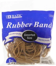 BAZIC Rubber Bands, Assorted Size 2 Oz./ 56.70 g, Made in USA 1-Pack, Beige 