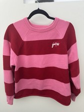 Vintage GUESS Striped Sweater Women's Size S Pink Red Long Sleeve Made In USA