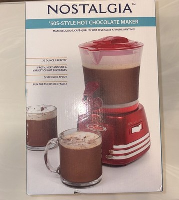 Nostalgia 50's Style Retro Hot Chocolate Maker 32 Ounce Capacity New NIB