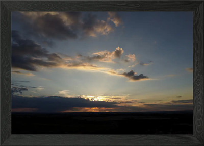 Sonnenuntergang Himmel mit Wolken Gerahmtes Wandbild Poster Leinwanddruck Bild