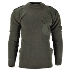 German Army Style Miltec Pullover OD Commando Jersey Olive Green Sweater Wool...