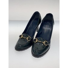 GUCCI Women's Horsebit PVC Loafers Dress Shoes Size:37/JP:24 Green 141157K Auth