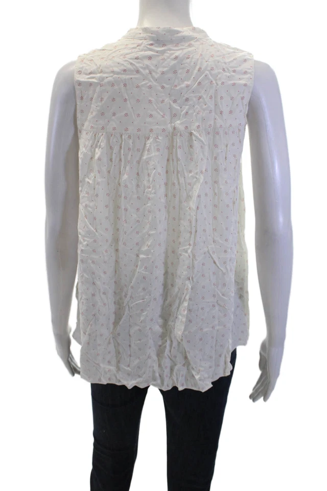 Hatch Women Boho Floral High Neck Sleeveless Rayon Blouse Button Size 1 - Image 3 of 4