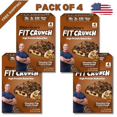 Chef Robert Irvine s Fit Crunch Chocolate Chip Cookie, Protein Baked Bars 16/Pk