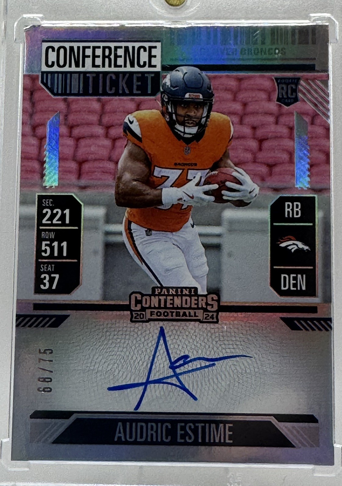 2024 Contenders Variation Conference Ticket 68/75 Audric Estime Rookie Auto RC