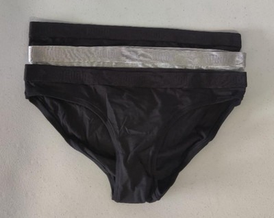 OPEN BOX Puma Women's 3 Pack Lowrider Athletic Panties Black Gray Sz S $50 1C414