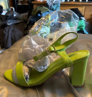 Yours Women’s Green Strappy Open Toe Ankle Strap Buckle Block Heels UK 6EEE