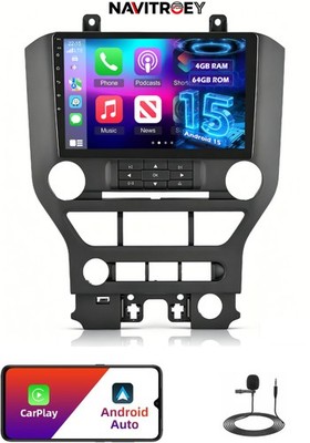 4+64GB Apple Carplay For Ford Mustang 2015-2021 Android 15Car Stereo Radio GPS