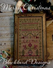 Merry Christmas by Blackbird cross stitch pattern