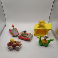 Lot of 5 1990 Flintstones Vehicle Toys Hanna Barbera Fred Barney Bamm Wilma