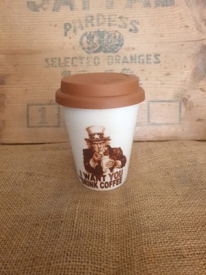 Konitz Germany Kaffeebecher Uncle Sam ~ I Want You to Drink Kaffee ~ Teetasse 4 3/4'' T