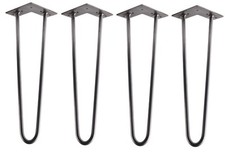 Hairpin 2 Rods 1/2" Solid Table Desk Legs Set of 4 Heavy Duty - Various Sizes