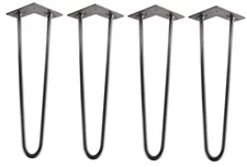 Hairpin 2 Rods 1/2" Solid Table Desk Legs Set of 4 Heavy Duty - Various Sizes