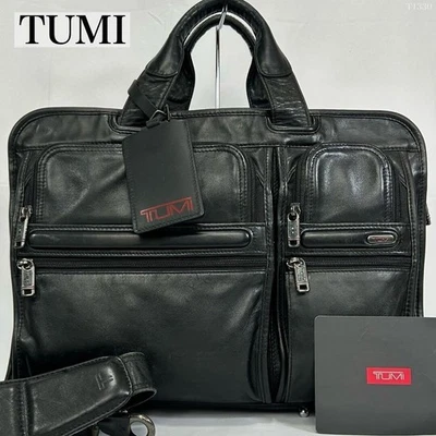 Sac d'affaires Tumi Alpha 96108D4 en cuir 2 voies noir A4 PC carryall... - Photo 1/4