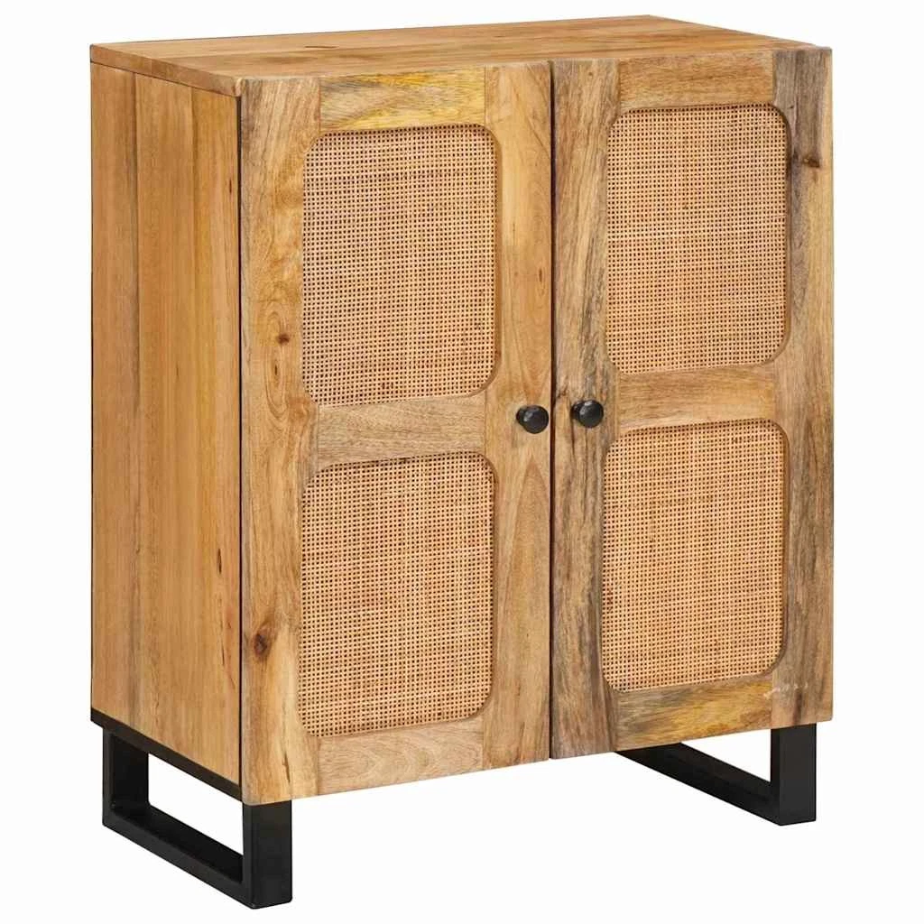 KTHLBRH Credenza Soggiorno Madia Ingresso Mobile da Ufficio Credenza con 2 Ante 55x35x70 cm in Legno Massello di Mango Adatto per Cucina, Soggiorno, Studio, Ufficio