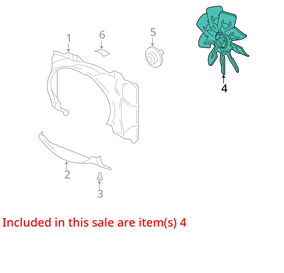 Hoja de ventilador de plástico compatible con 97-04 EXPEDITION 586946 Foto 3 de 4