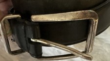 VTG USA made COACH dress belt 42 cowhide leather black SLIM