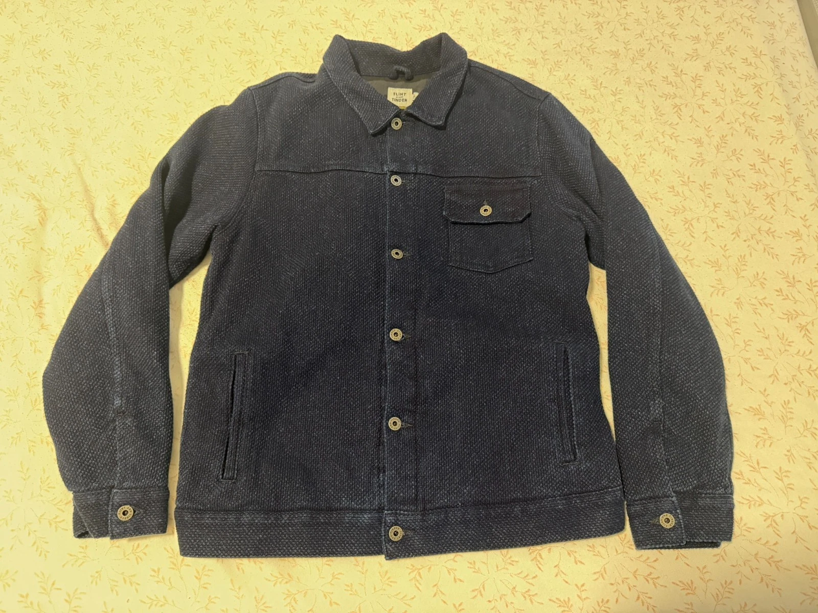 Flint and Tinder Sashiko Trucker Jacket Flannel Lined Large MIUSA Huckberry - product detail image 1