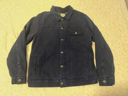 Flint and Tinder Sashiko Trucker Jacket Flannel Lined Large MIUSA Huckberry - product listing photo