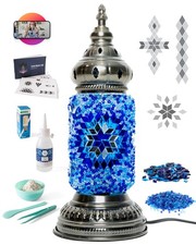 DIY Turkish Mosaic Lamp Kit   Create Your Own Colorful Glass Table Lamp  Han...