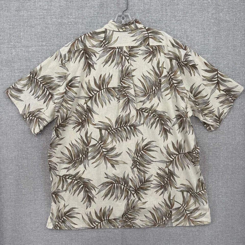 Reyn Spooner Sz 3XL Green Fern Frond Floral Hawaiian Kloth Popover Watercolor - Image 3 of 4