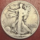 1939 Walking Liberty Half Dollar. Free Shipping