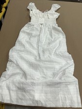 Show Me Your Mumu Dress Women's M White Textured Smocked Sweetheart Neck CEB030