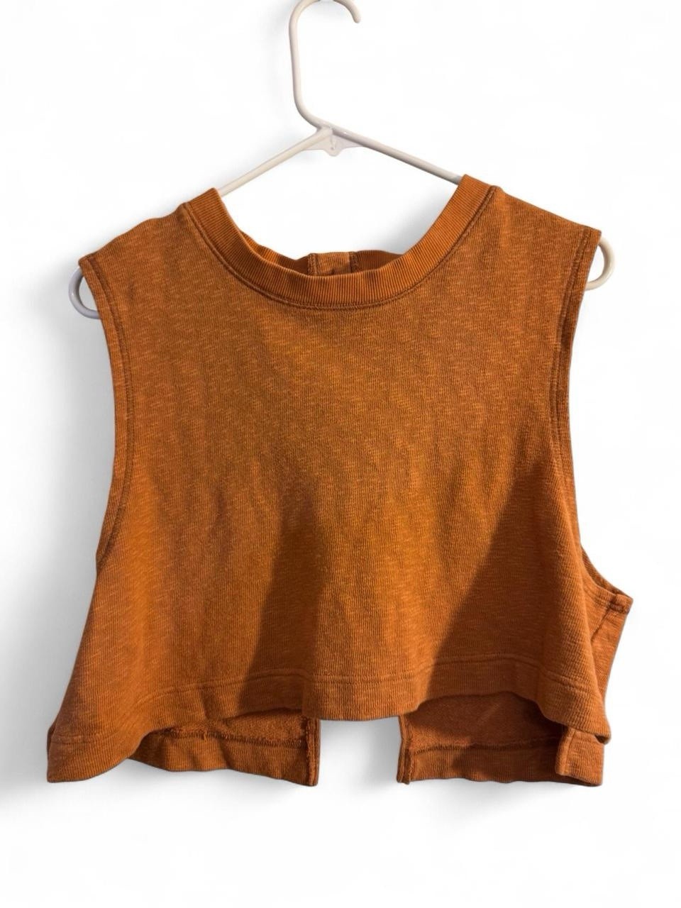 FP Beach Orange Split Back Button Tank Top Medium… - image 3