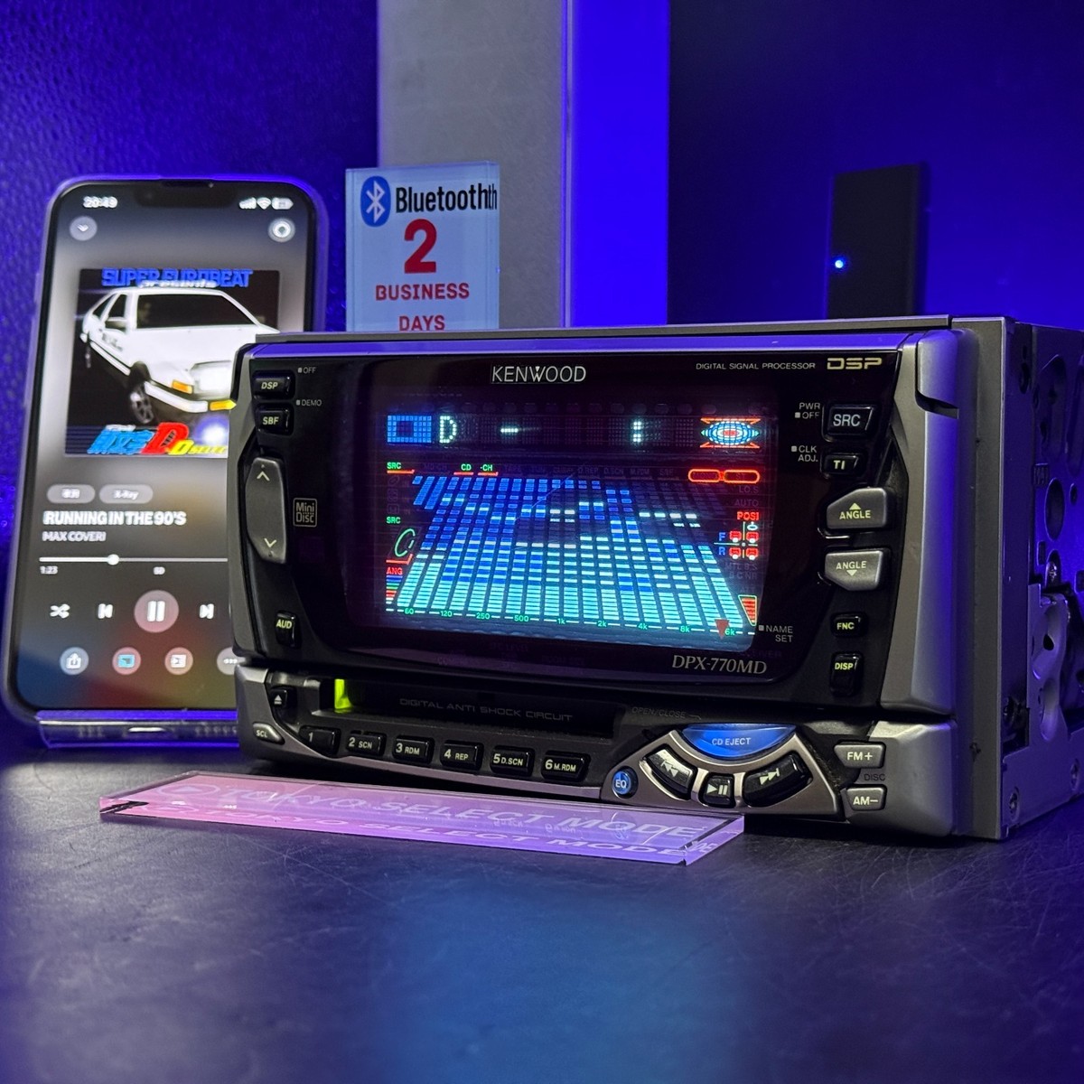 Kenwood DPX-770MD 2DIN Car Audio CD MD Player Added Bluetooth JDM