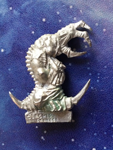 Warhammer 40k, Ork, oop, painted metal big boss squig horn banner burna