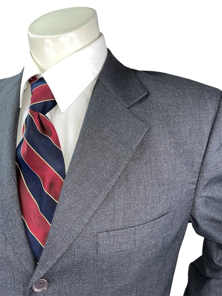 Giorgio Fiorelli 2 piezas Hombres Traje Chaqueta Pantalones 40R 34x29 Gris Super 120s Extra Fino Foto 2 de 4