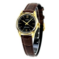 Casio Classic LTP-V005GL-1B2DF Analog Black Dial Gold Brown Leather R80111250
